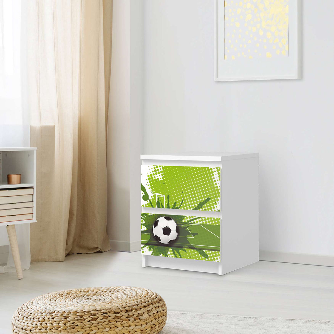 Möbelfolie Goal - IKEA Malm Kommode 2 Schubladen - Schlafzimmer