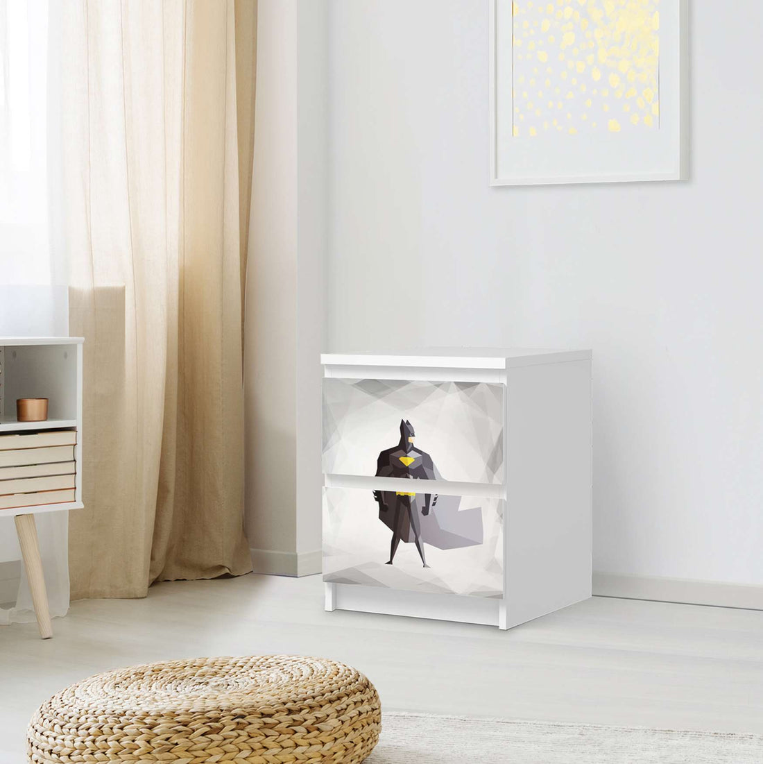 Möbelfolie Mr. Black - IKEA Malm Kommode 2 Schubladen - Schlafzimmer