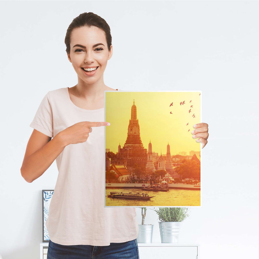 Möbelfolie Bangkok Sunset - IKEA Malm Kommode 2 Schubladen [oben] - Folie