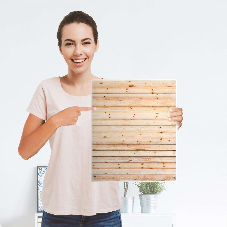 Möbelfolie Bright Planks - IKEA Malm Kommode 2 Schubladen [oben] - Folie