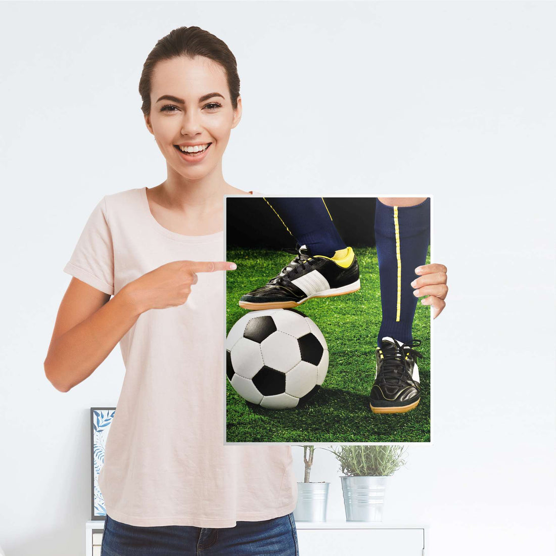 Möbelfolie Fussballstar - IKEA Malm Kommode 2 Schubladen [oben] - Folie