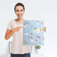 Möbelfolie Rainbow Unicorn - IKEA Malm Kommode 2 Schubladen [oben] - Folie