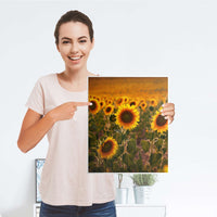 Möbelfolie Sunflowers - IKEA Malm Kommode 2 Schubladen [oben] - Folie
