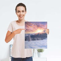 Möbelfolie Zauberhafte Winterlandschaft - IKEA Malm Kommode 2 Schubladen [oben] - Folie