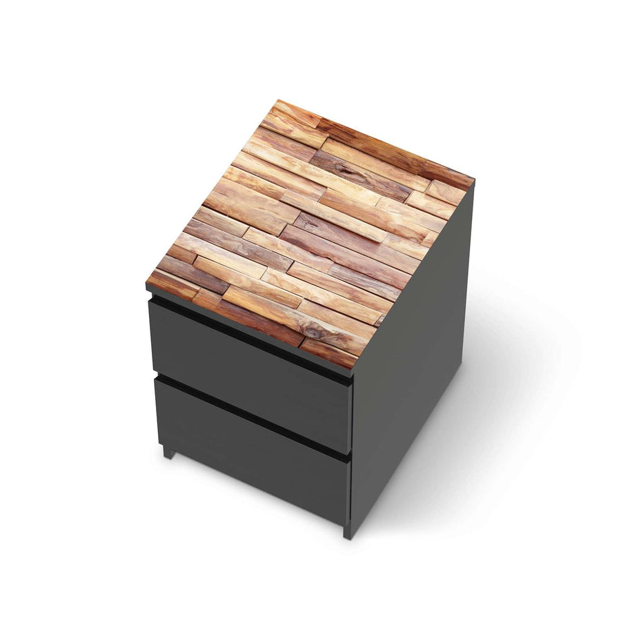 Möbelfolie Artwood - IKEA Malm Kommode 2 Schubladen [oben] - schwarz