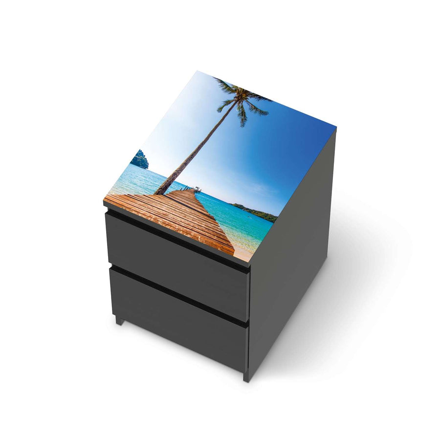 Möbelfolie Caribbean - IKEA Malm Kommode 2 Schubladen [oben] - schwarz