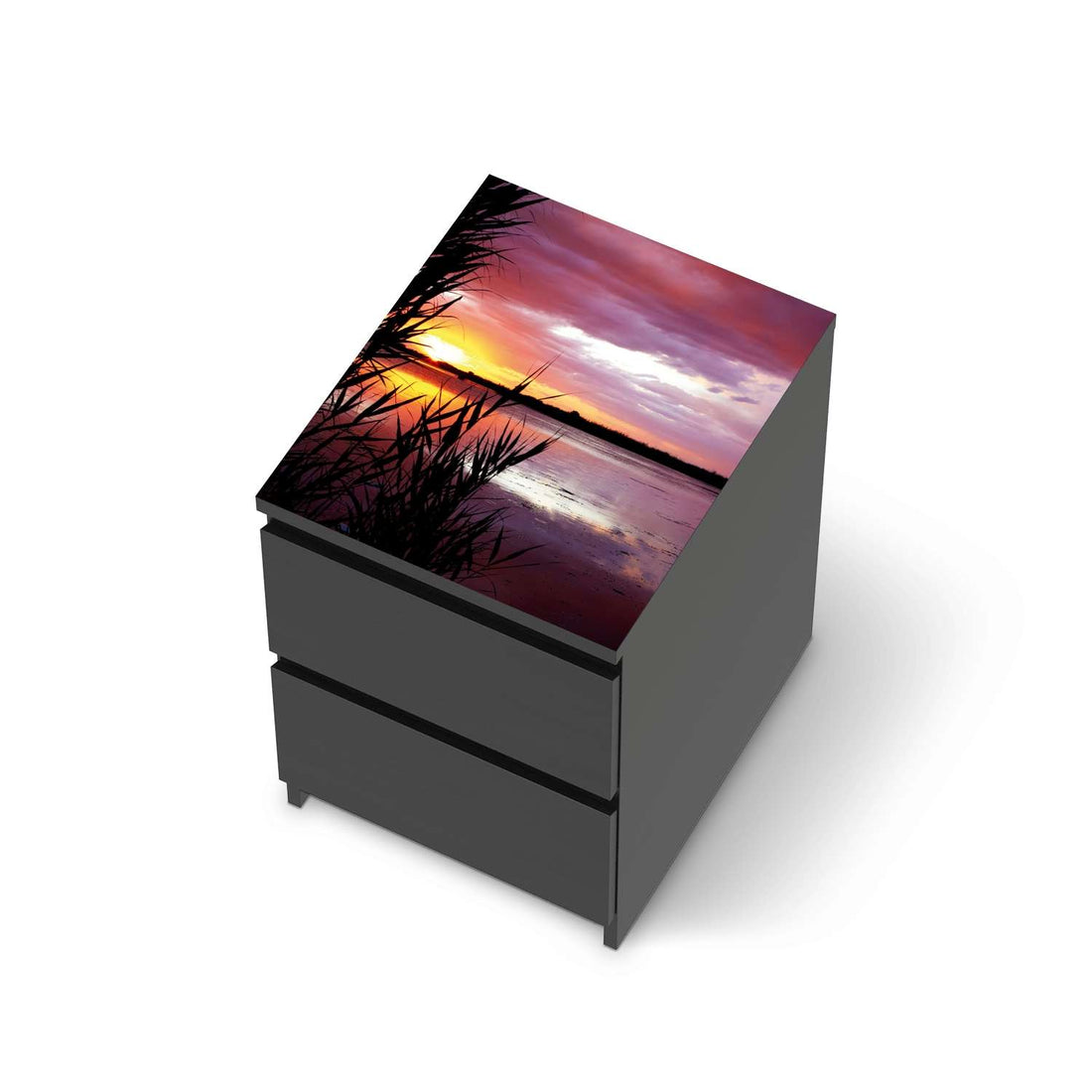 Möbelfolie Dream away - IKEA Malm Kommode 2 Schubladen [oben] - schwarz