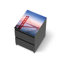 Möbelfolie Golden Gate - IKEA Malm Kommode 2 Schubladen [oben] - schwarz