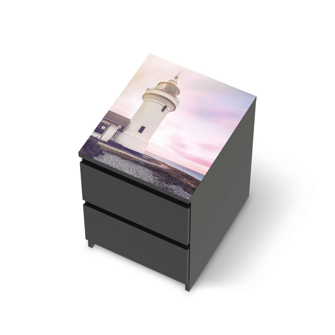 Möbelfolie Lighthouse - IKEA Malm Kommode 2 Schubladen [oben] - schwarz