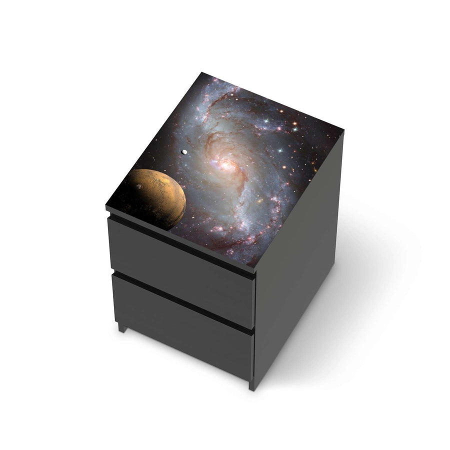 Möbelfolie Milky Way - IKEA Malm Kommode 2 Schubladen [oben] - schwarz