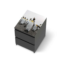 Möbelfolie Penguin Family - IKEA Malm Kommode 2 Schubladen [oben] - schwarz