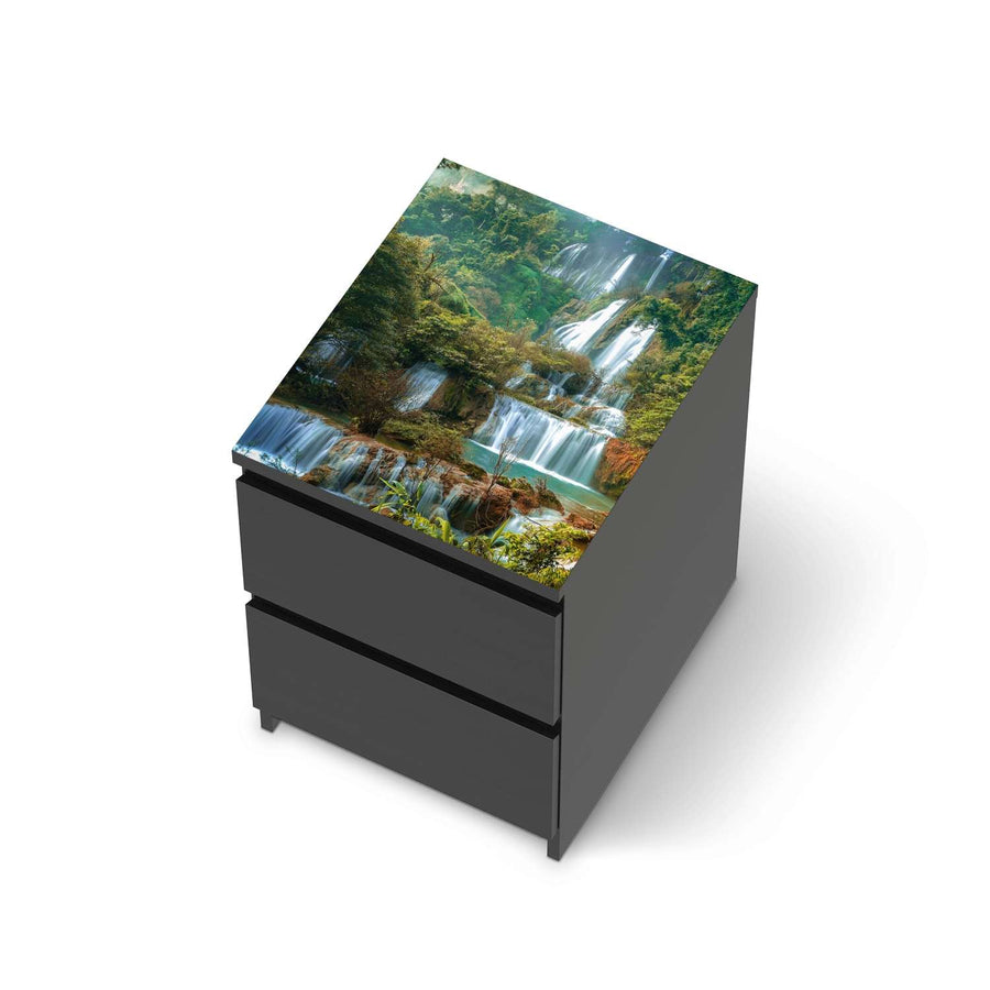 Möbelfolie Rainforest - IKEA Malm Kommode 2 Schubladen [oben] - schwarz