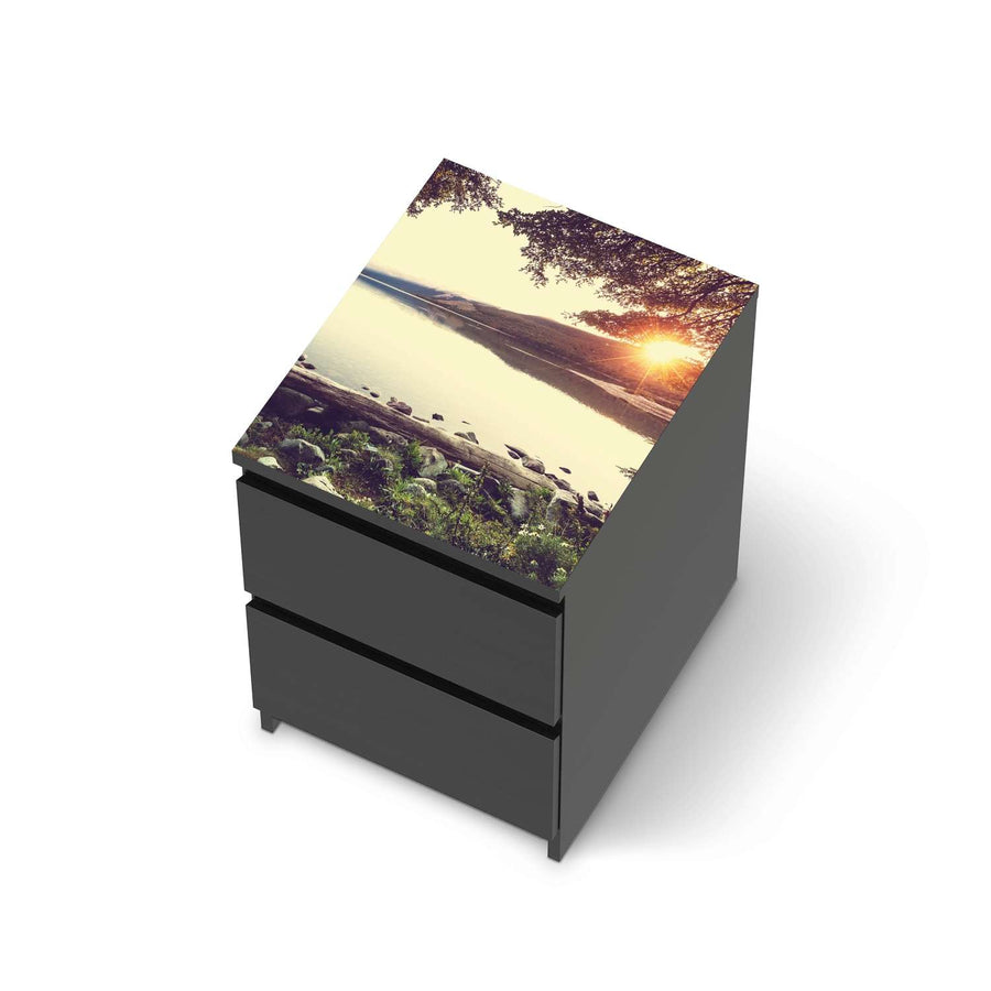 Möbelfolie Seaside Dreams - IKEA Malm Kommode 2 Schubladen [oben] - schwarz