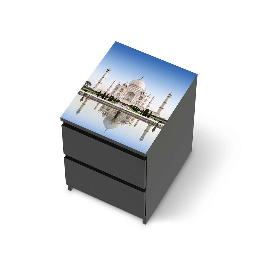 Möbelfolie Taj Mahal - IKEA Malm Kommode 2 Schubladen [oben] - schwarz