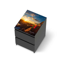Möbelfolie Tibet - IKEA Malm Kommode 2 Schubladen [oben] - schwarz