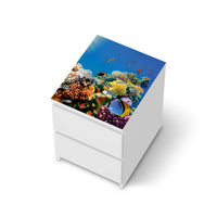 Möbelfolie Coral Reef - IKEA Malm Kommode 2 Schubladen [oben] - weiss