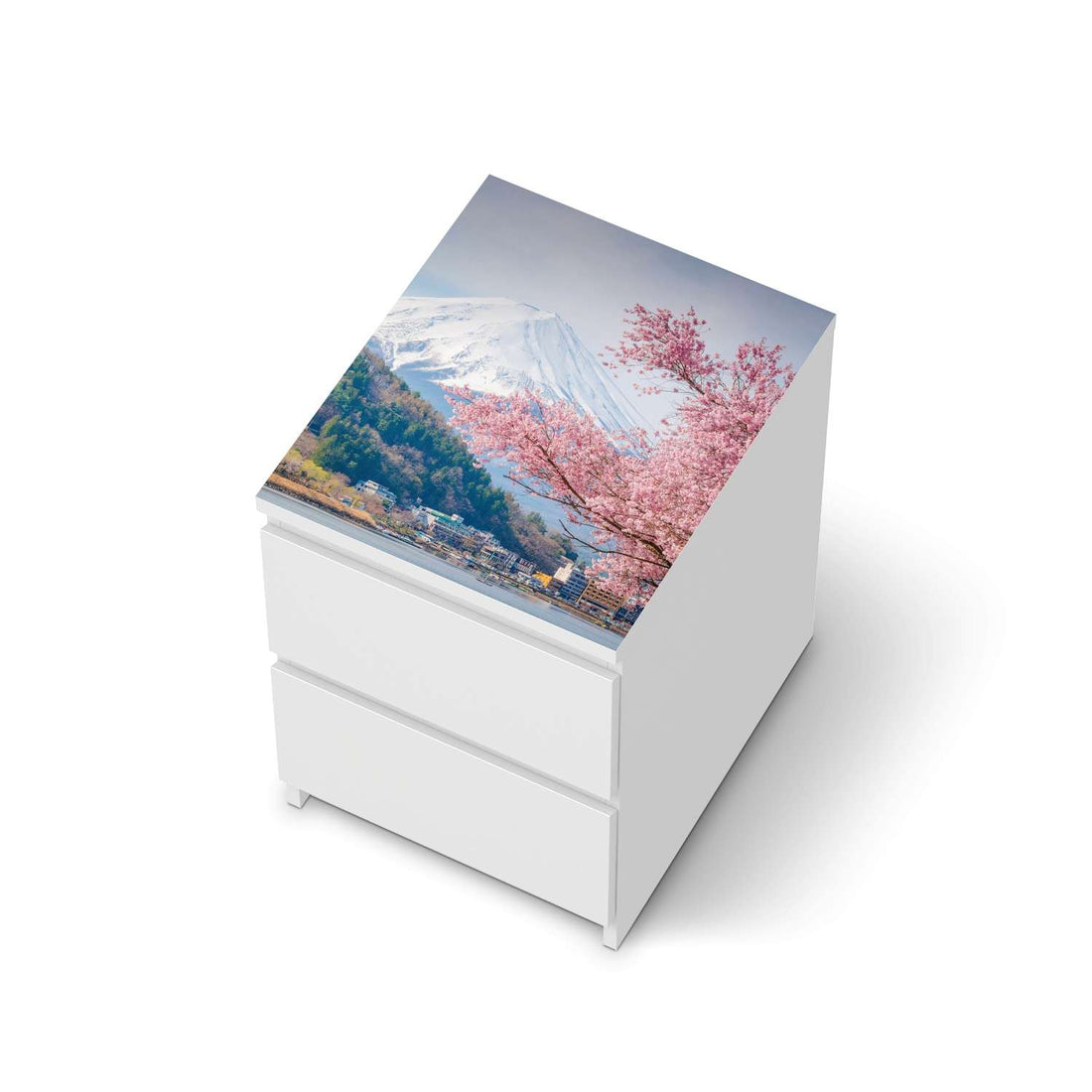 Möbelfolie Mount Fuji - IKEA Malm Kommode 2 Schubladen [oben] - weiss