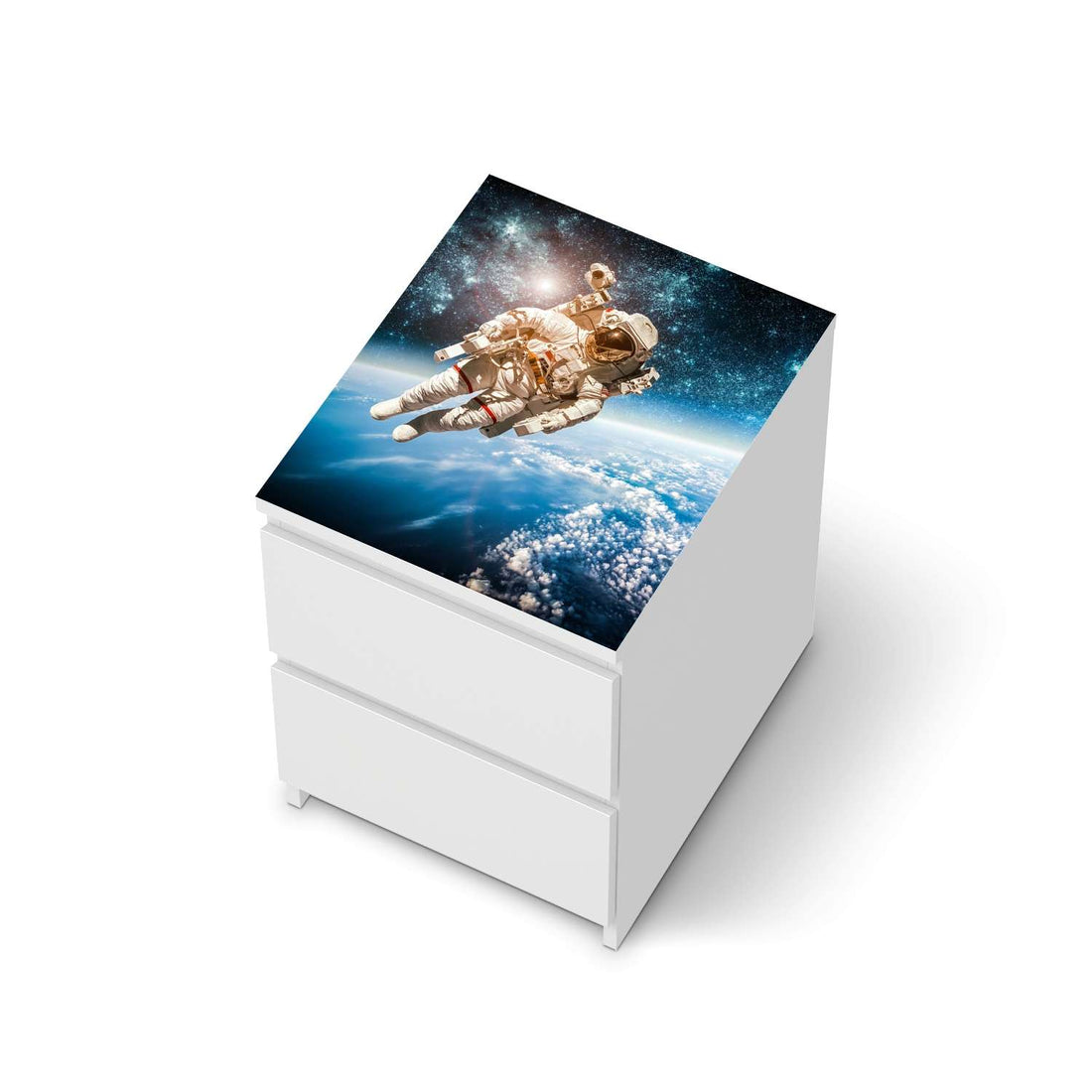 Möbelfolie Outer Space - IKEA Malm Kommode 2 Schubladen [oben] - weiss