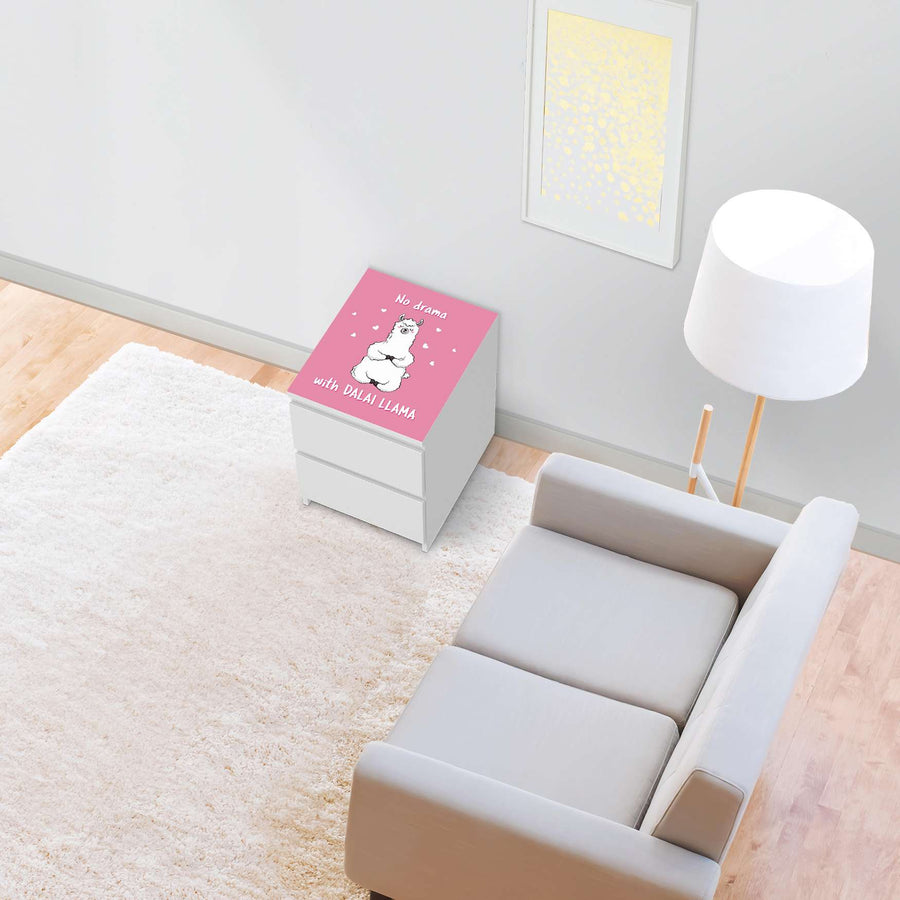Möbelfolie Dalai Llama - IKEA Malm Kommode 2 Schubladen [oben] - Wohnzimmer