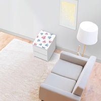 Möbelfolie Eulenparty - IKEA Malm Kommode 2 Schubladen [oben] - Wohnzimmer
