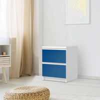 Möbelfolie Blau Dark - IKEA Malm Kommode 2 Schubladen - Schlafzimmer