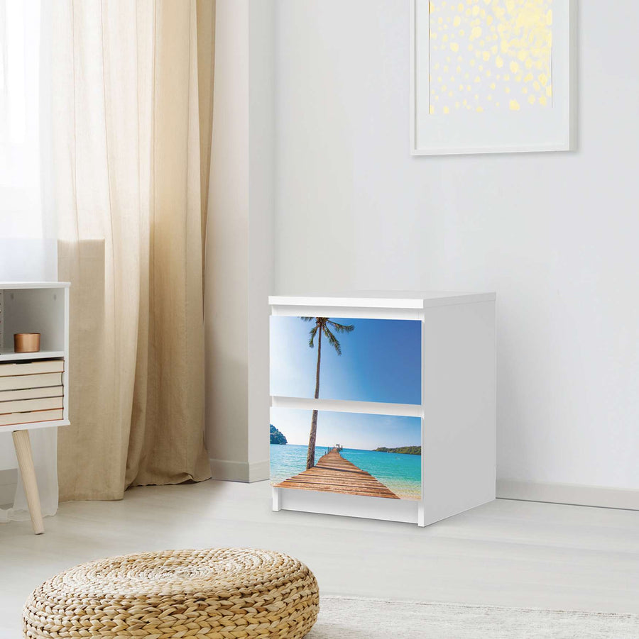 Möbelfolie Caribbean - IKEA Malm Kommode 2 Schubladen - Schlafzimmer