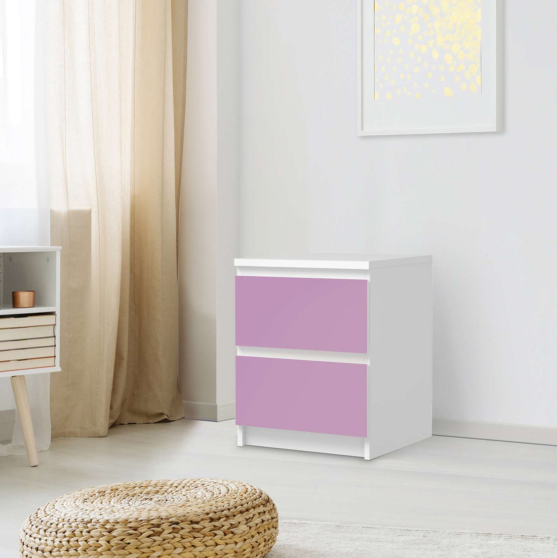 Möbelfolie Flieder Light - IKEA Malm Kommode 2 Schubladen - Schlafzimmer