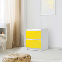Möbelfolie Gelb Dark - IKEA Malm Kommode 2 Schubladen - Schlafzimmer