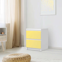 Möbelfolie Gelb Light - IKEA Malm Kommode 2 Schubladen - Schlafzimmer