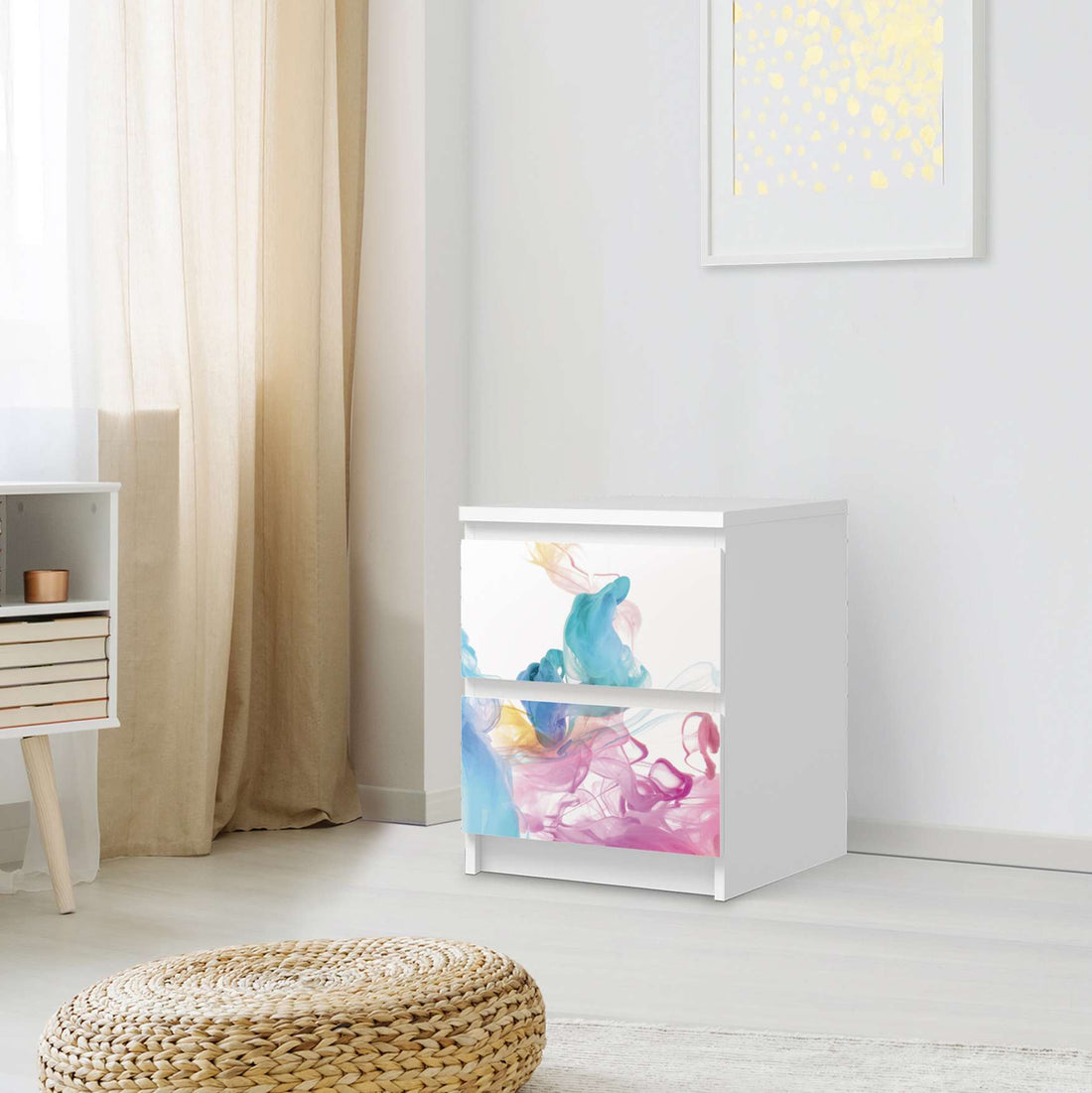 Möbelfolie Holi Dust - IKEA Malm Kommode 2 Schubladen - Schlafzimmer