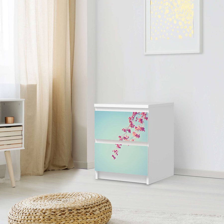 Möbelfolie Ikebana für Anfänger - IKEA Malm Kommode 2 Schubladen - Schlafzimmer