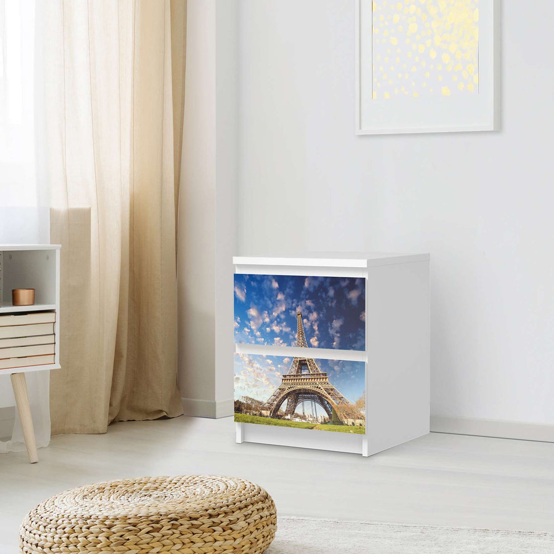 Möbelfolie La Tour Eiffel - IKEA Malm Kommode 2 Schubladen - Schlafzimmer
