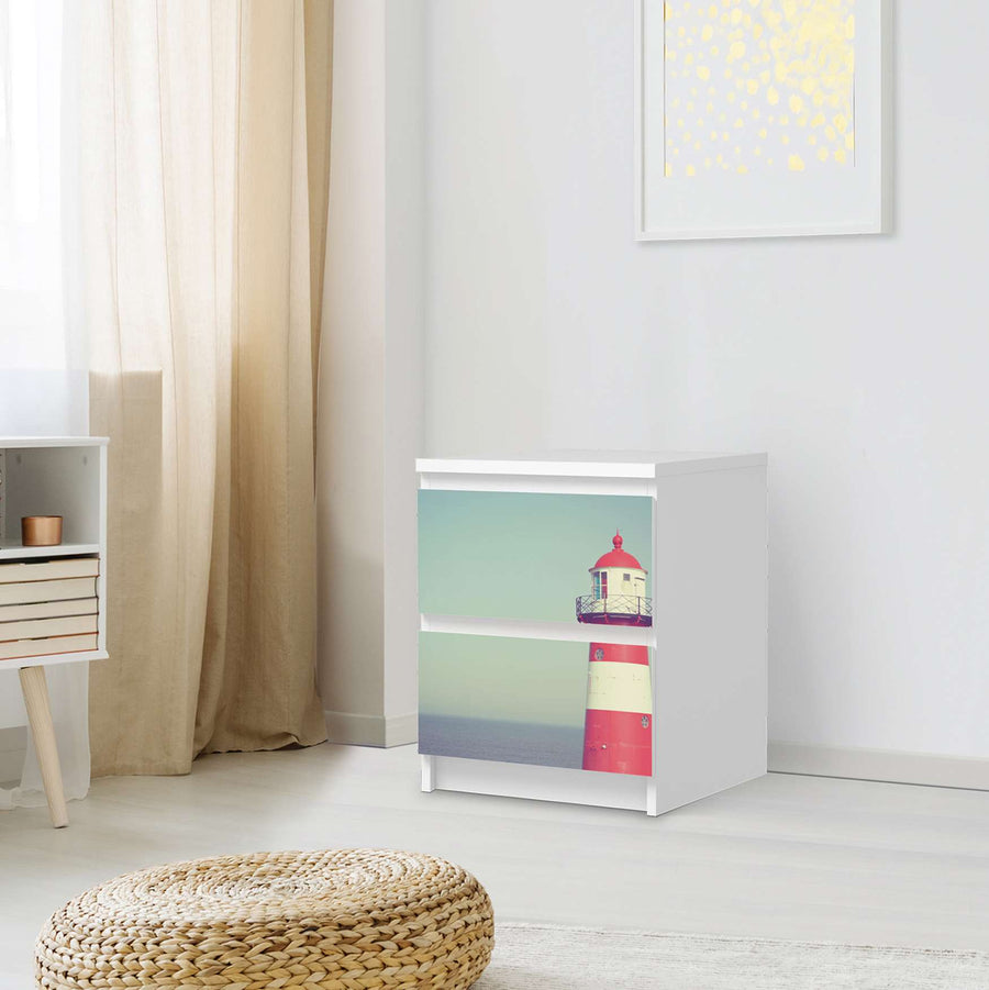 Möbelfolie Leuchtturm - IKEA Malm Kommode 2 Schubladen - Schlafzimmer