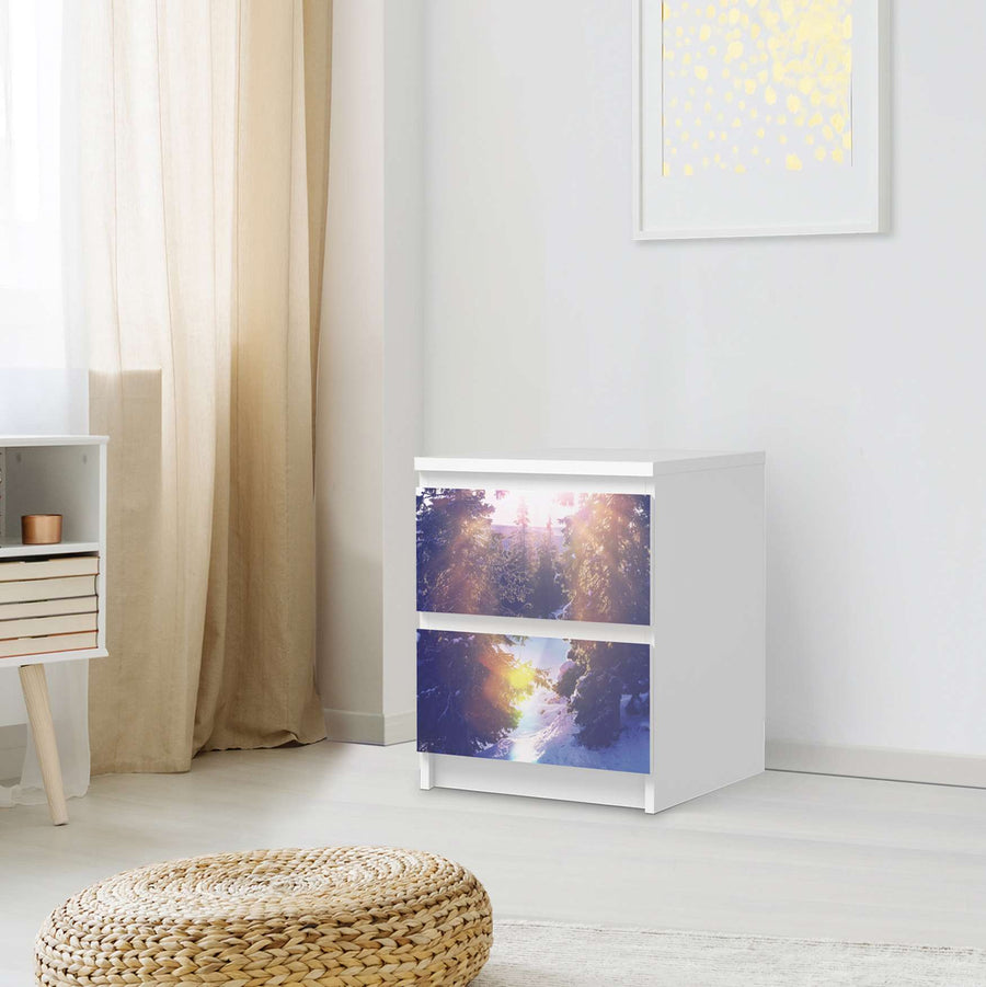 Möbelfolie Lichtflut - IKEA Malm Kommode 2 Schubladen - Schlafzimmer