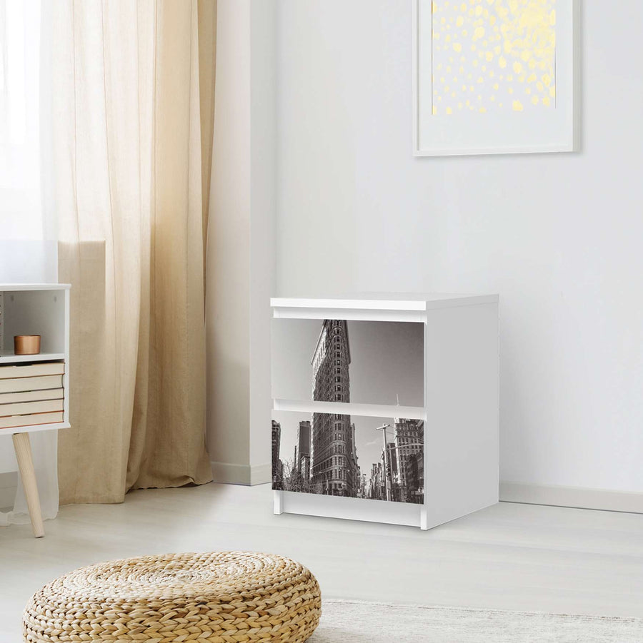 Möbelfolie Manhattan - IKEA Malm Kommode 2 Schubladen - Schlafzimmer