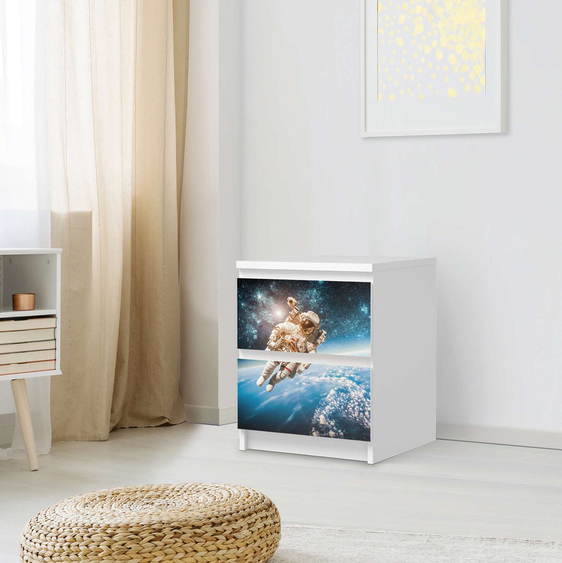 Möbelfolie Outer Space - IKEA Malm Kommode 2 Schubladen - Schlafzimmer