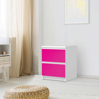 Möbelfolie Pink Dark - IKEA Malm Kommode 2 Schubladen - Schlafzimmer