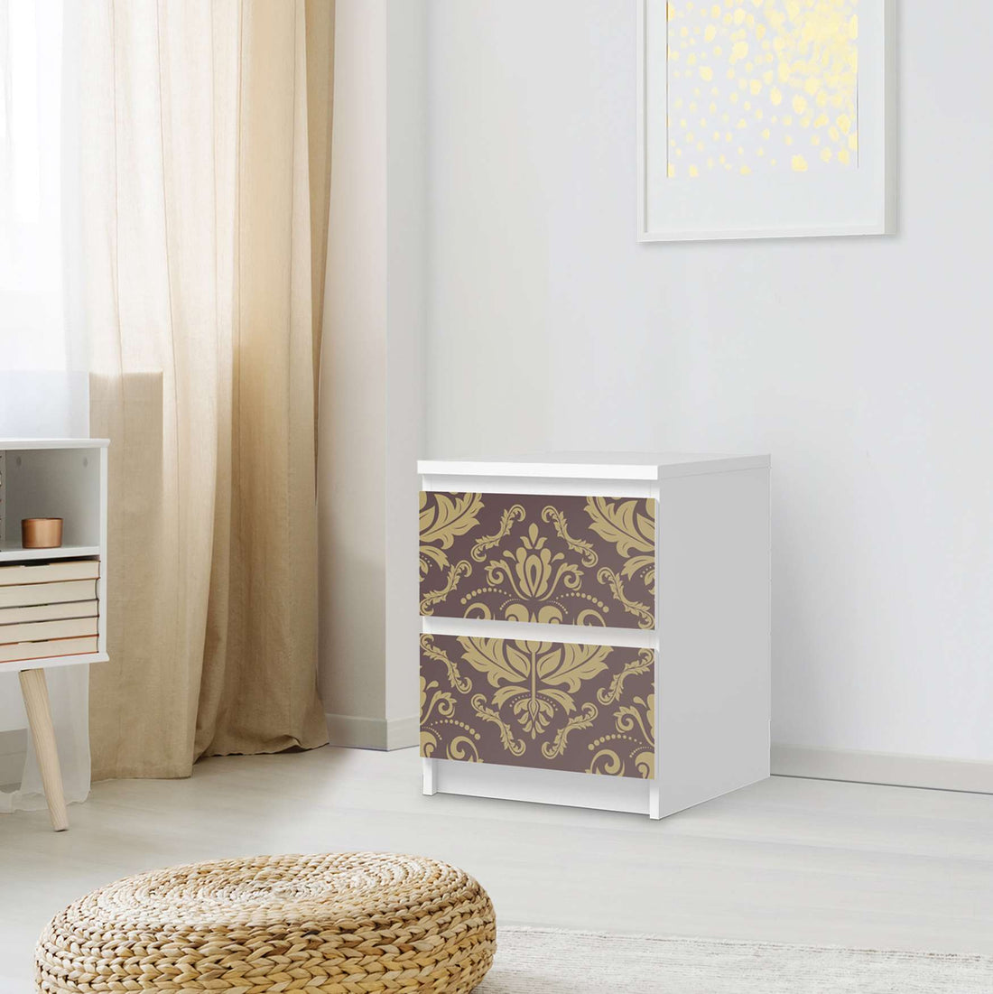 Möbelfolie Retro Revival - IKEA Malm Kommode 2 Schubladen - Schlafzimmer