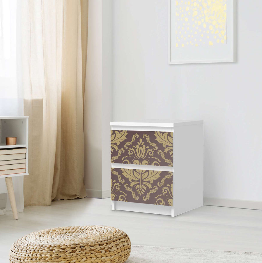 Möbelfolie Retro Revival - IKEA Malm Kommode 2 Schubladen - Schlafzimmer