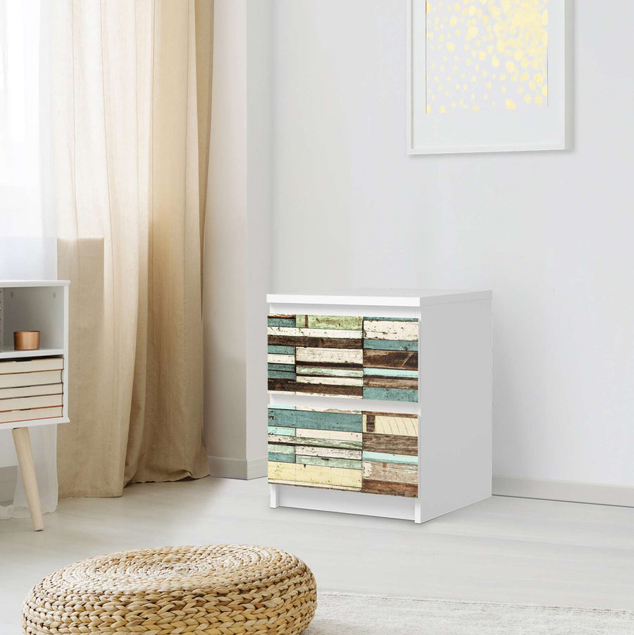 Möbelfolie Schiffsbruch - IKEA Malm Kommode 2 Schubladen - Schlafzimmer
