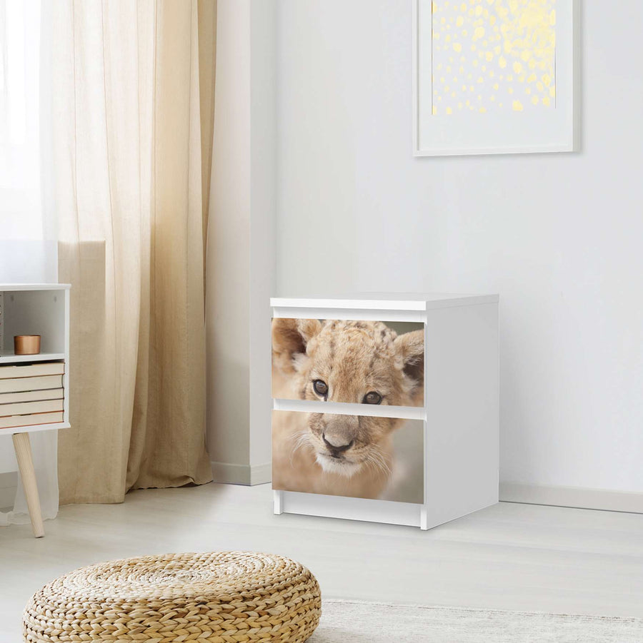 Möbelfolie Simba - IKEA Malm Kommode 2 Schubladen - Schlafzimmer