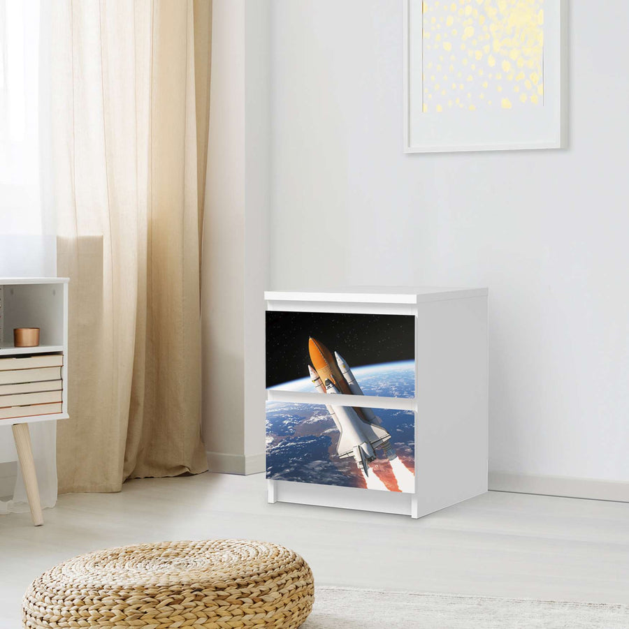 Möbelfolie Space Traveller - IKEA Malm Kommode 2 Schubladen - Schlafzimmer