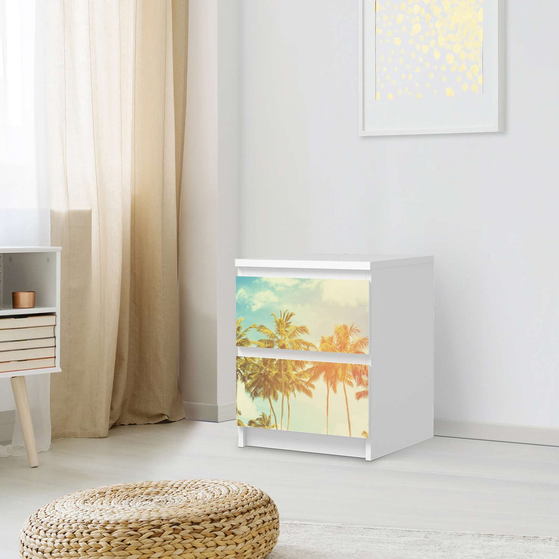 Möbelfolie Sun Flair - IKEA Malm Kommode 2 Schubladen - Schlafzimmer