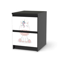 Möbelfolie Baby Unicorn - IKEA Malm Kommode 2 Schubladen - schwarz