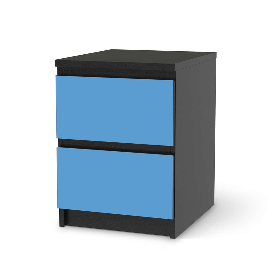 Möbelfolie Blau Light - IKEA Malm Kommode 2 Schubladen - schwarz