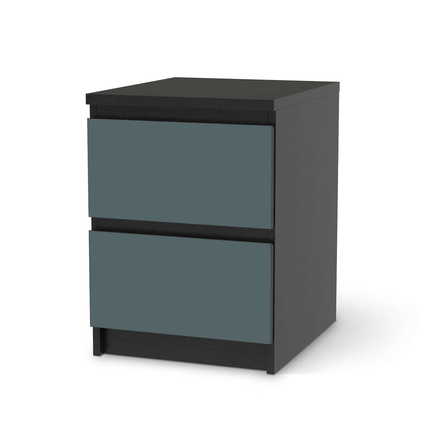 Möbelfolie Blaugrau Light - IKEA Malm Kommode 2 Schubladen - schwarz