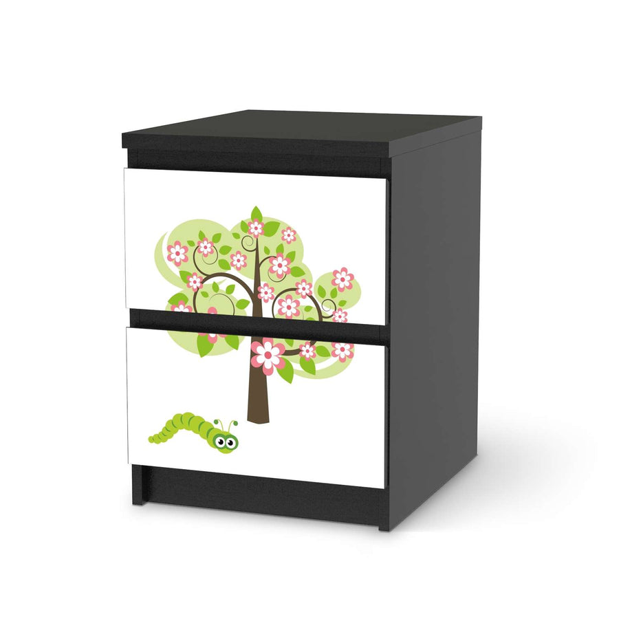 Möbelfolie Blooming Tree - IKEA Malm Kommode 2 Schubladen - schwarz