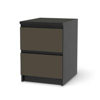 Möbelfolie Braungrau Dark - IKEA Malm Kommode 2 Schubladen - schwarz