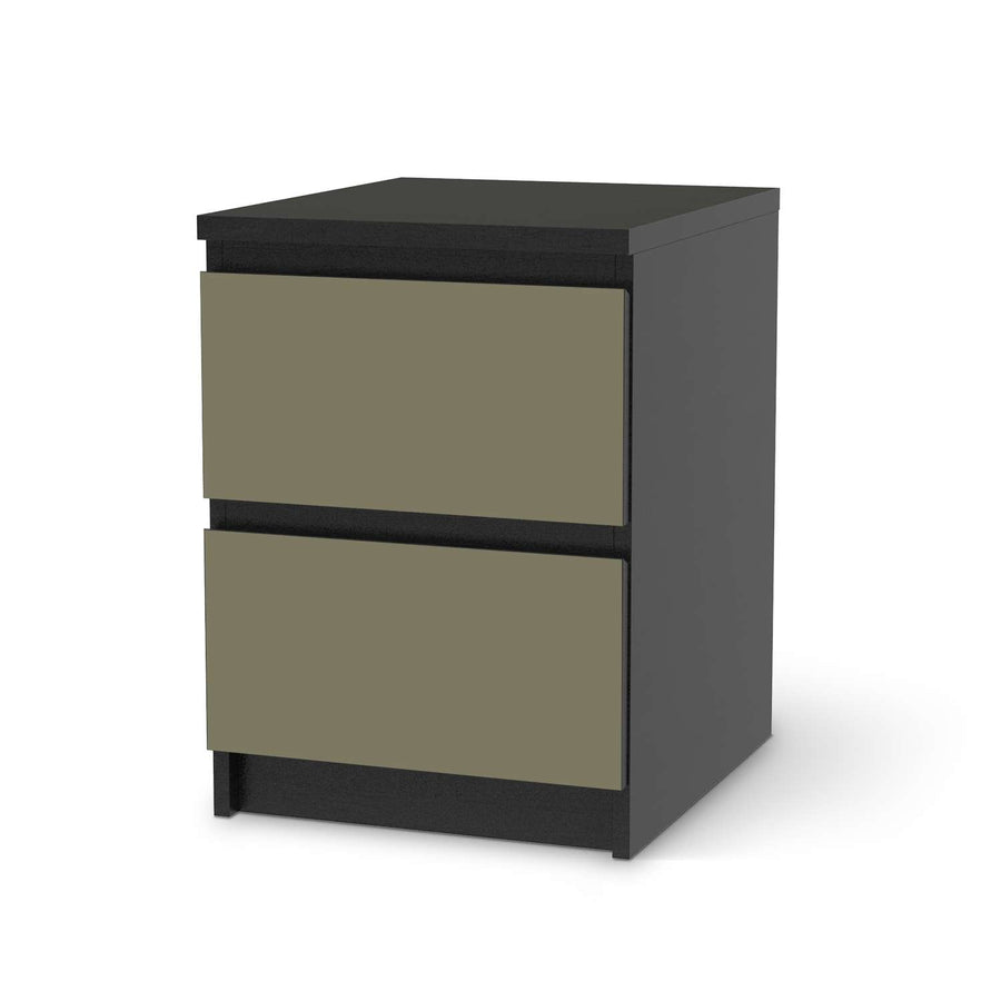 Möbelfolie Braungrau Light - IKEA Malm Kommode 2 Schubladen - schwarz