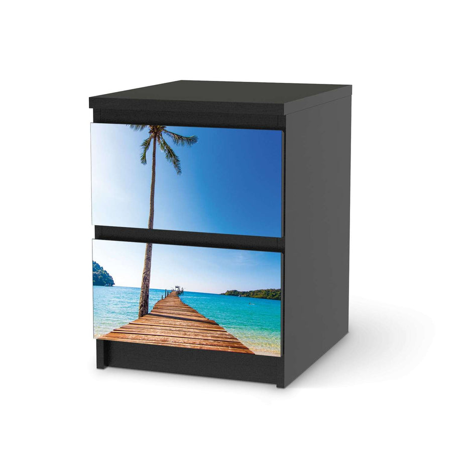 Möbelfolie Caribbean - IKEA Malm Kommode 2 Schubladen - schwarz